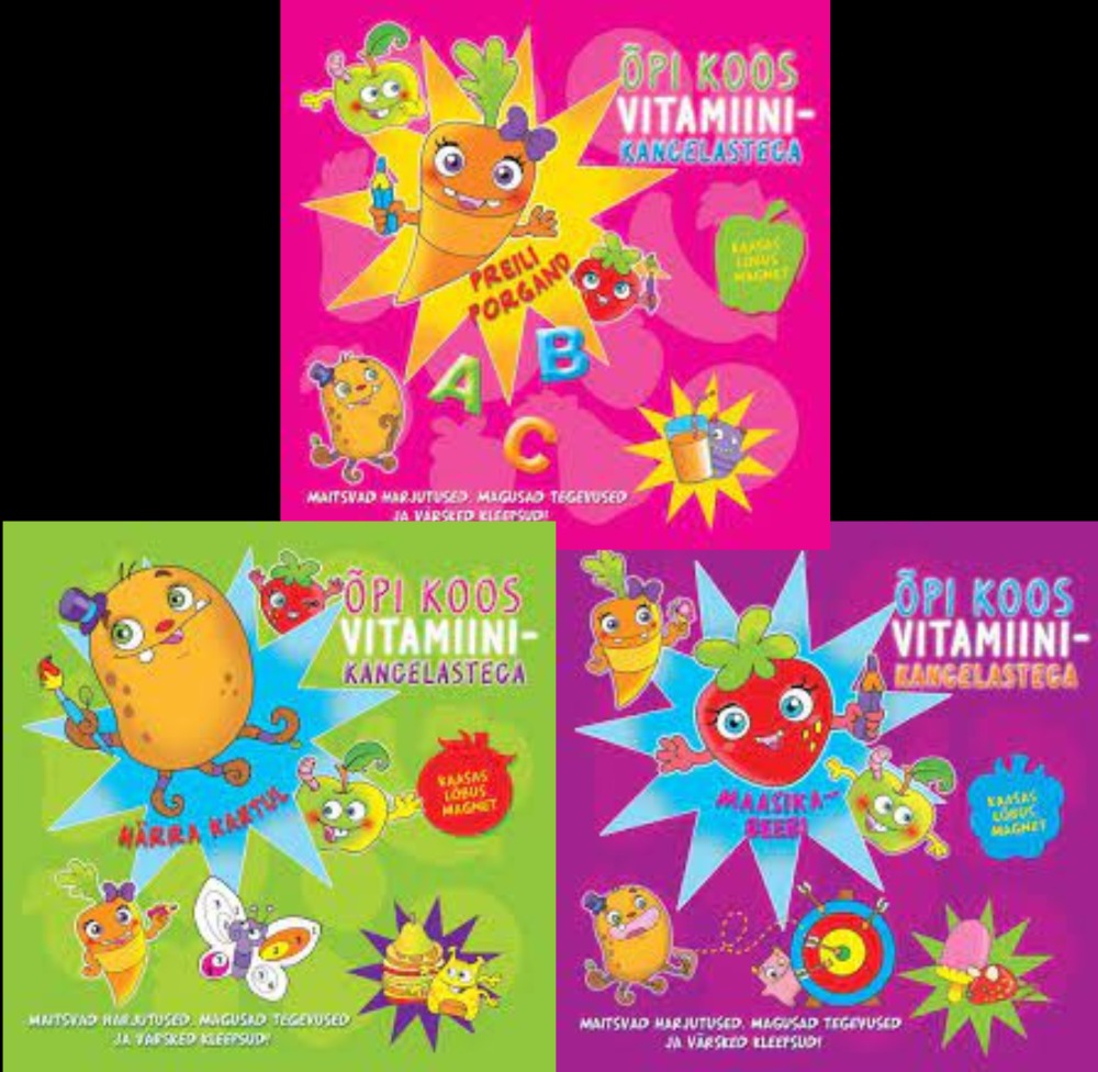 Õpi koos  vitamiinikangelastega - 3 erinevat tööraamatut