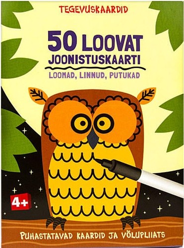 50 loovat joonistuskaarti. Loomad, linnud, putukad tegevuskaardid