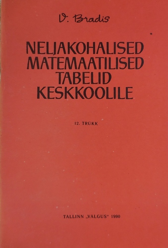 Neljakohalised matemaatilised tabelid keskkoolile