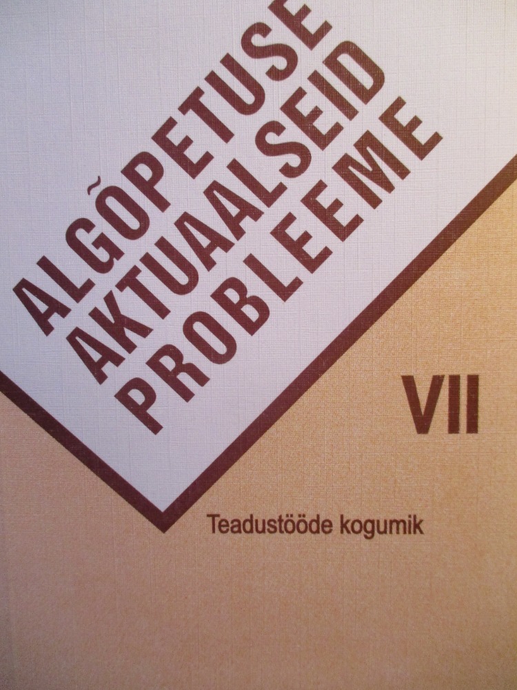Algõpetuse aktuaalseid probleeme. VII.Teadustööde kogumik