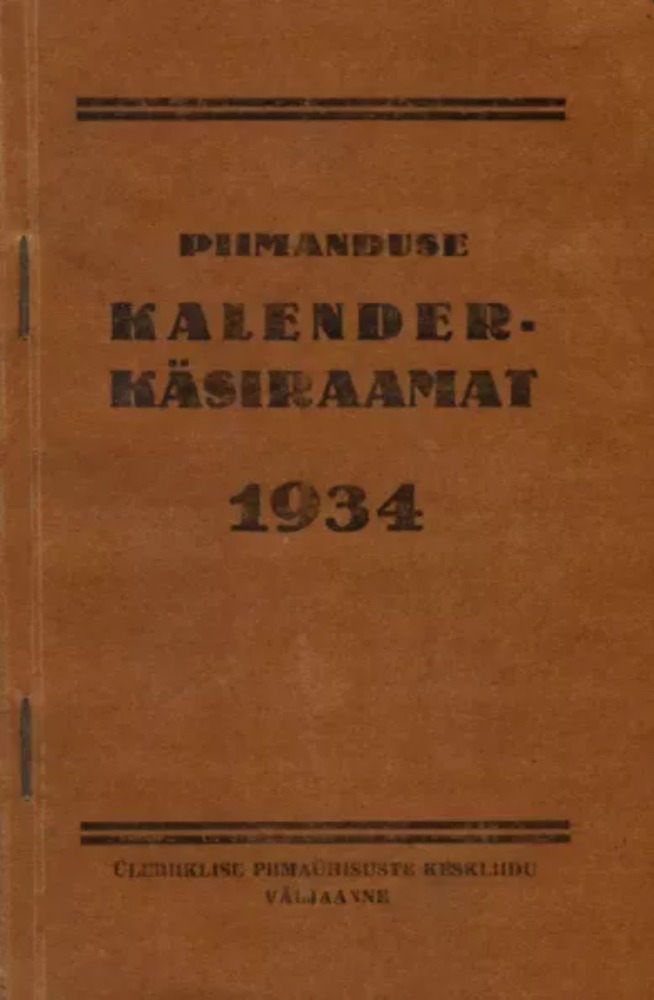 Piimanduse kalender-käsiraamat 1934