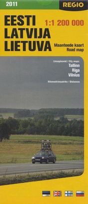 Eesti, Latvija, Lietuva maanteede kaart = road map