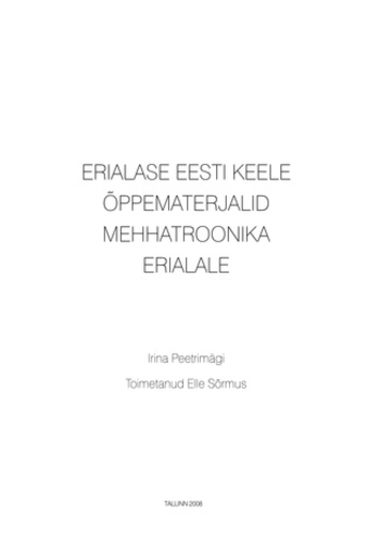 Erialase eesti keele õppematerjalid mehhatroonika erialale