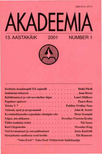 Akadeemia 1/2001