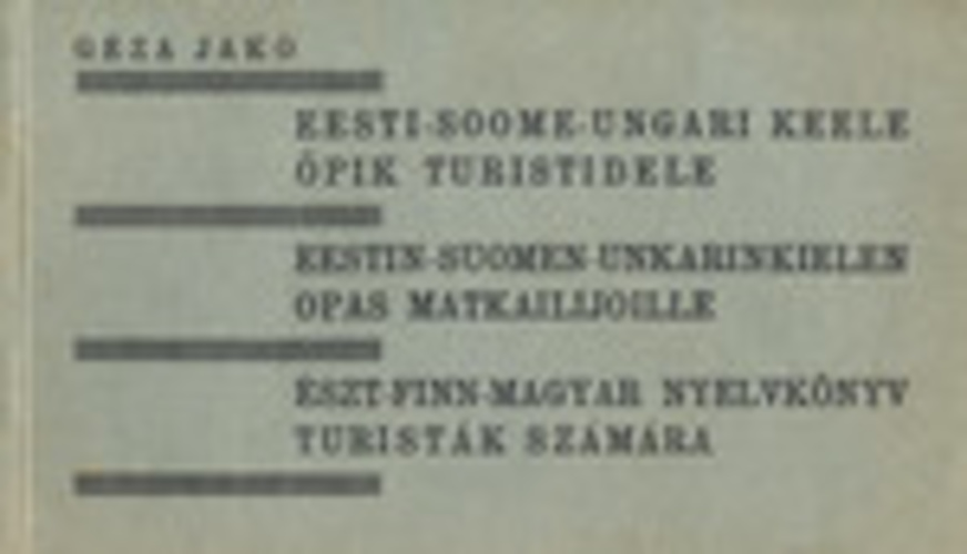 Eesti-soome-ungari keele õpik turistidele