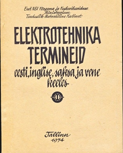 Elektrotehnika termineid eesti, inglise, saksa ja vene keeles