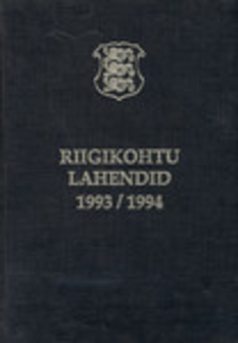 Riigikohtu lahendid 1993/1994