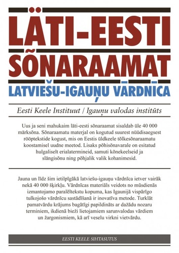 Läti-Eesti sõnaraamat / Latviešu-igauņu vārdnīca