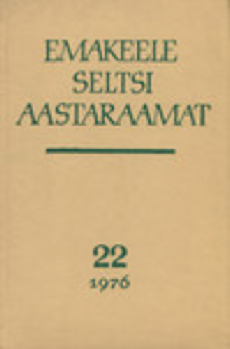 Emakeele Seltsi aastaraamat 22