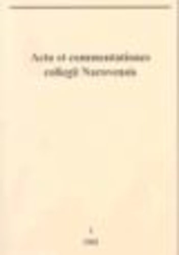 Acta et commentationes collegii Narovensis 1