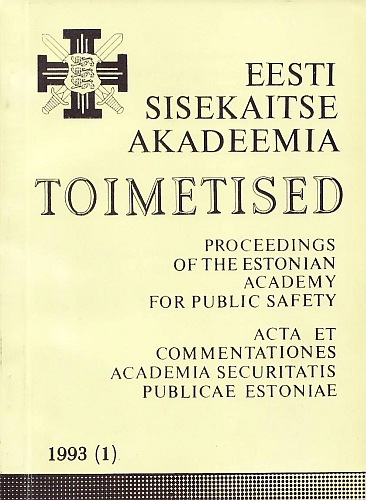 A Comparative Study of Voice in Estonian / Eesti Sisekaitse Akadeemia toimetised 1993 (1)