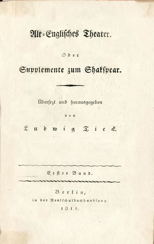 Alt-Englisches Theater, oder, Supplemente zum Shakespeare - Band II