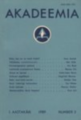 Akadeemia I aastakäik - 1989/03