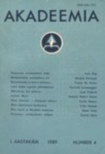 Akadeemia I aastakäik 1989/4