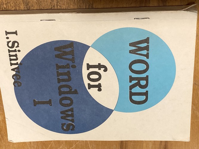 Tekstitöötlussüsteem Word for Windows 2.0 1.osa