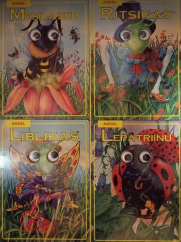 4 raamatut sarjast "Aasal". Mesilased. Ritsikas. Liblikas. Lepatriinu.