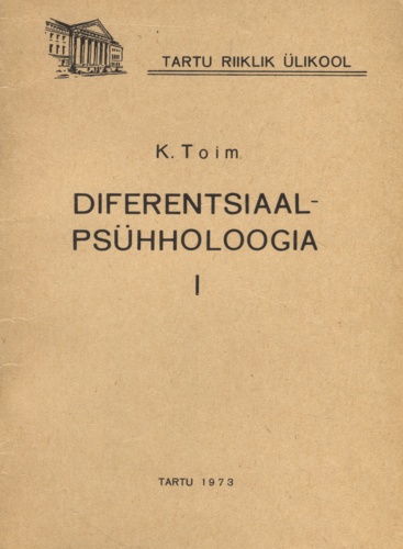 Diferentsiaalpsühholoogia 1. osa