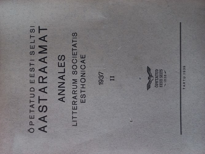 Õpetatud Eesti Seltsi aastaraamat. 1937 II